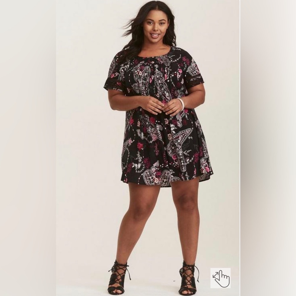 Torrid Mini Challis Trapeze Dress - Picture 2 of 7
